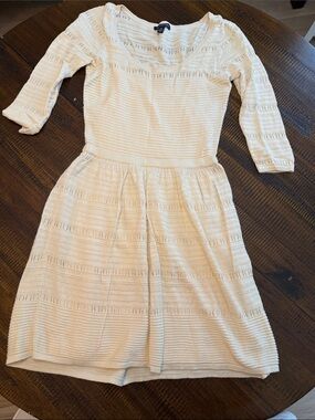 American Eagle Outfitters Ivory Long-Sleeve Knit Dress